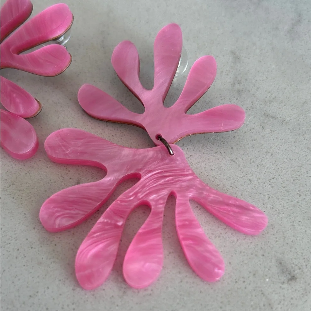 Pink Abstract Earrings